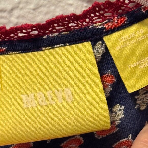 Maeve Bohemian Floral Print Long Sleeve Top Sz 12 multi blouse - Picture 3 of 12